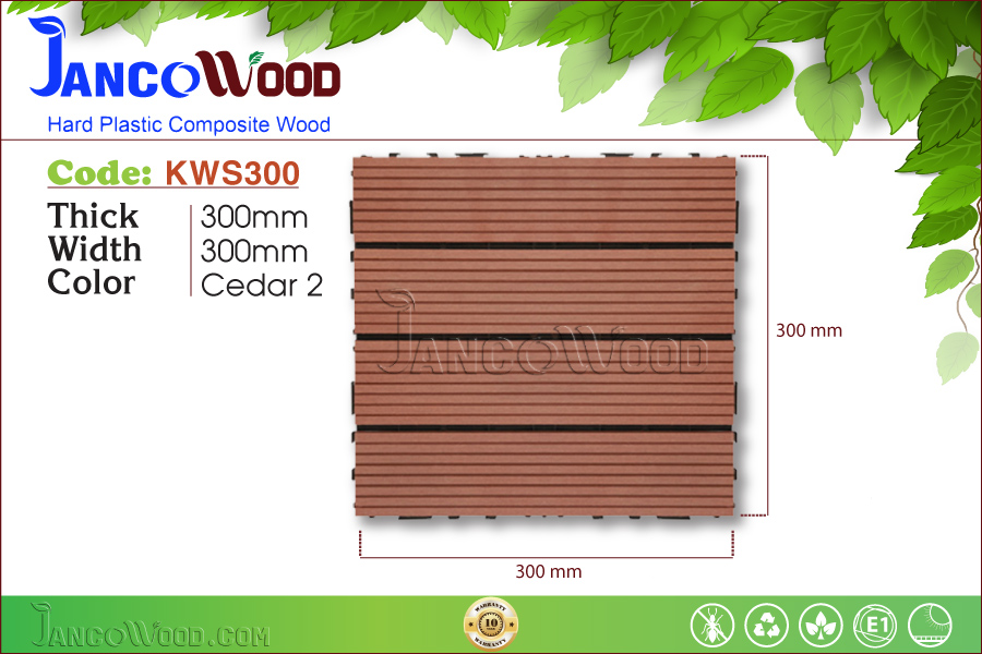 Tấm vỉ gỗ nhựa KWS300-Cedar - Công Ty TNHH Đầu Tư XNK Kim Long Phát