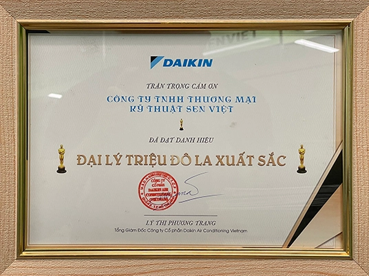 Chứng nhận đại lý triệu USD Daikin 2020