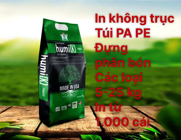 In không trục  túi nhôm PA PE