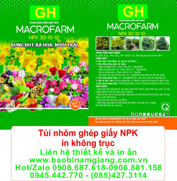 In túi nhôm ghép giấy NPK