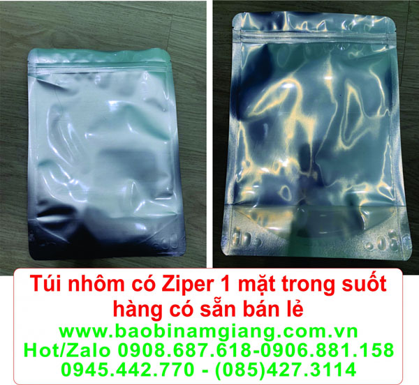 Túi nhôm zipper 1 mặt trong suốt