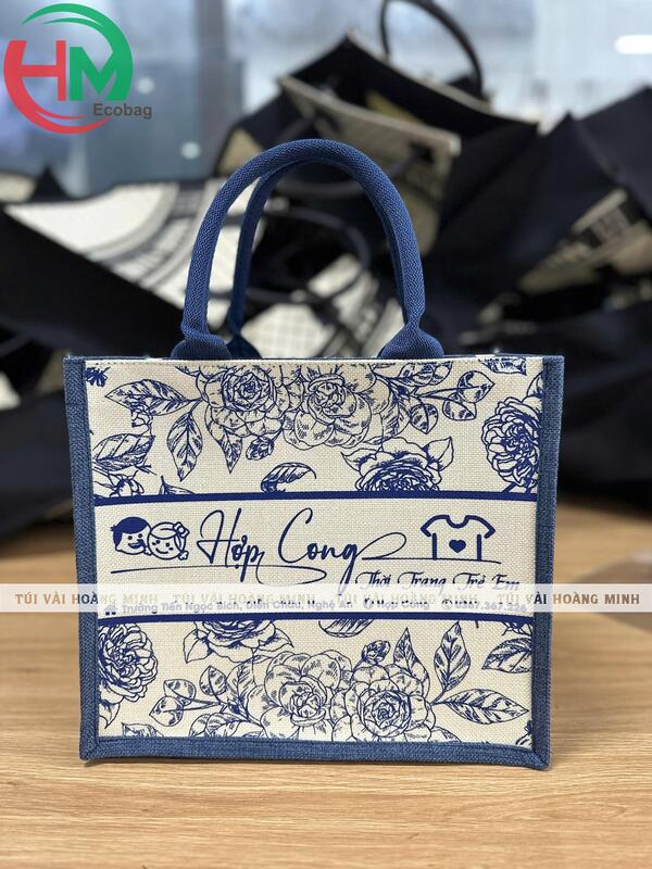 Túi Linen logo thời trang
