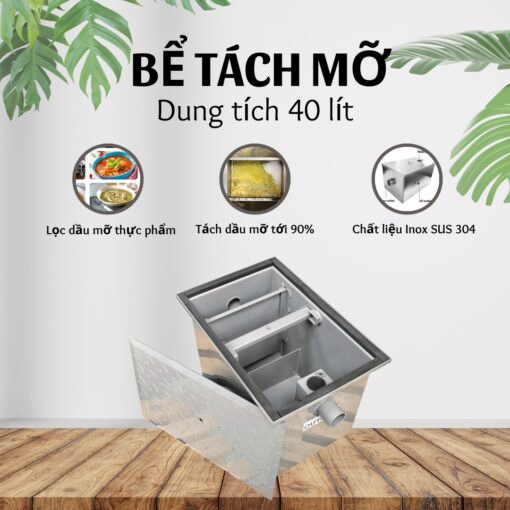 Bể tách mỡ 40lít – Urentek