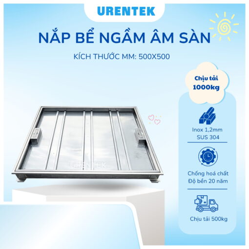 Nắp bể nước ngầm 500x500 inox 304