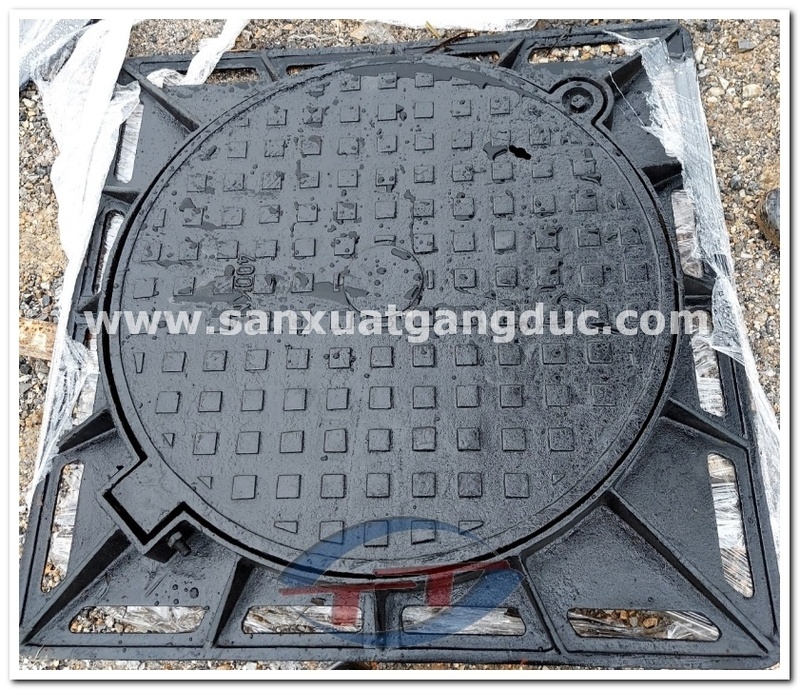Nắp hố ga gang 40 tấn 1000x1000x75xN800