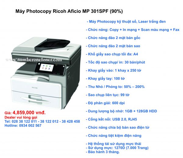 Máy photocopy Ricoh Aficio MP 301SPF