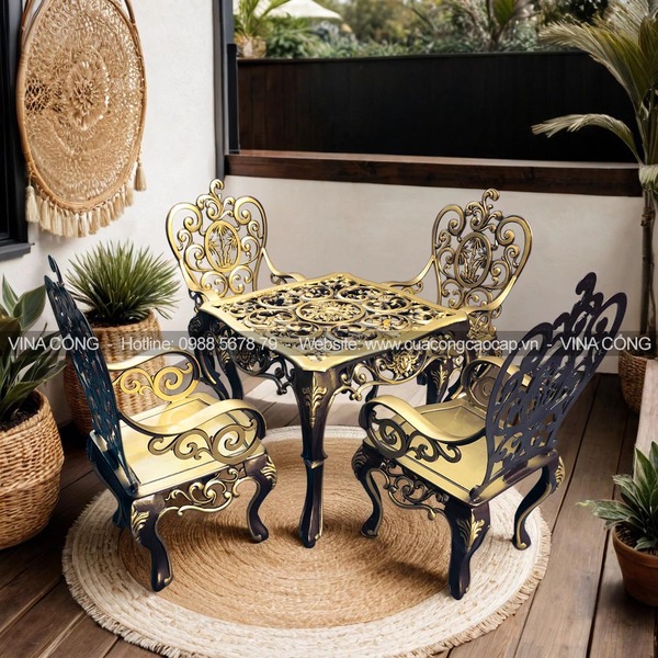 Bàn ghế nhôm đúc