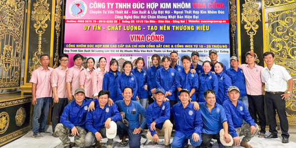 Hình ảnh xưởng nhôm đúc Vi Na Cổng