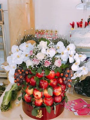 Tráp sơn mài hoa quả