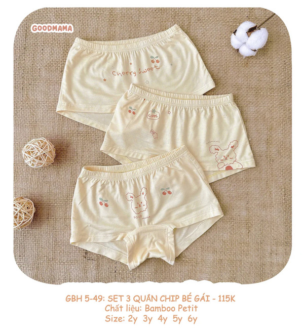 GBH5-49 Set 3 quần chip cho bé gái