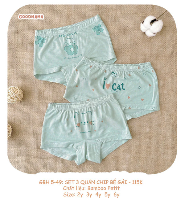 GBH5-49 Set 3 quần chip cho bé gái