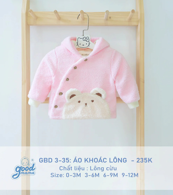 GBD3-35 áo khoác lông goodmama chất liệu lông cừu