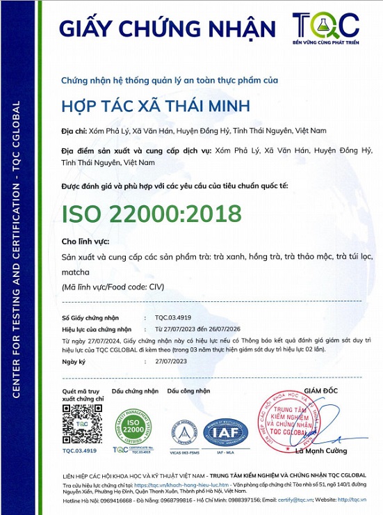 Chứng nhận ISO 22000:2018