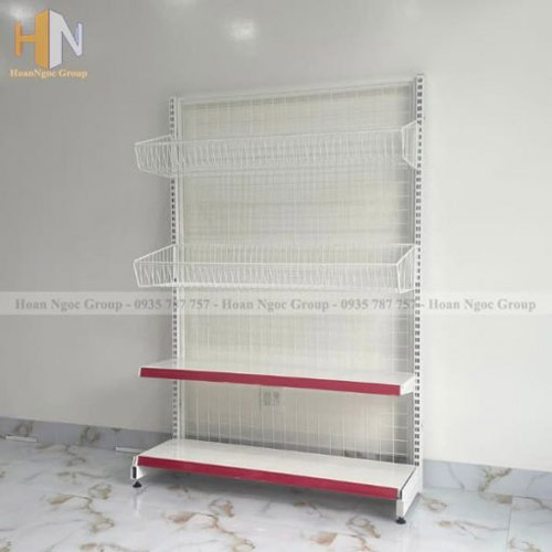 Kệ rổ mì đơn 120x150cm 2 rổ - Kệ Siêu Thị Hoàn Ngọc Group - Công Ty TNHH Hoàn Ngọc Group