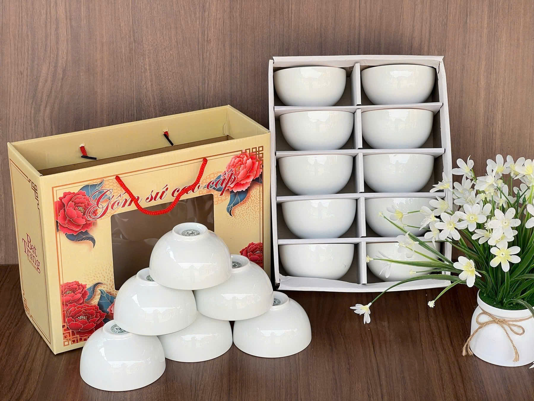 Bộ chén gốm sứ - Gốm Sứ Sáng Tạo Việt - Công Ty TNHH Sản Xuất Và Kinh Doanh Sáng Tạo Việt