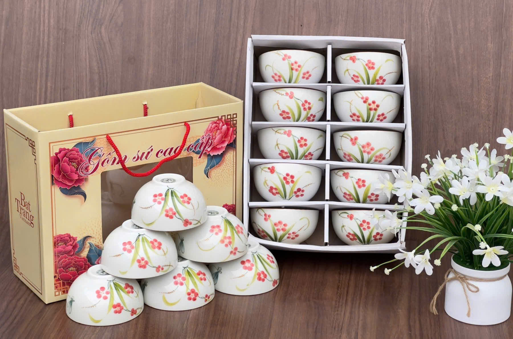 Bộ chén gốm sứ - Gốm Sứ Sáng Tạo Việt - Công Ty TNHH Sản Xuất Và Kinh Doanh Sáng Tạo Việt