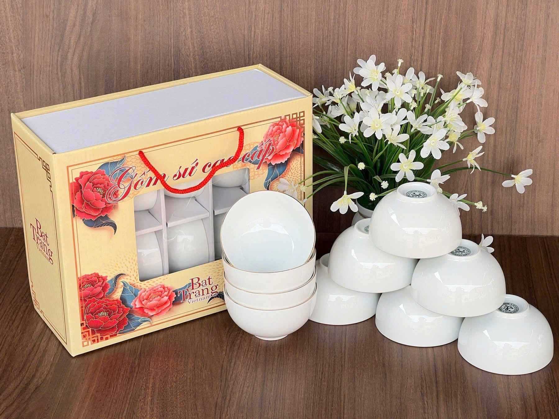 Bộ chén gốm sứ - Gốm Sứ Sáng Tạo Việt - Công Ty TNHH Sản Xuất Và Kinh Doanh Sáng Tạo Việt