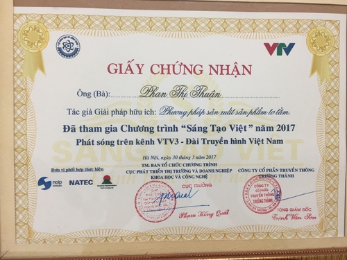 Chứng nhận chương trình sáng tạo Việt