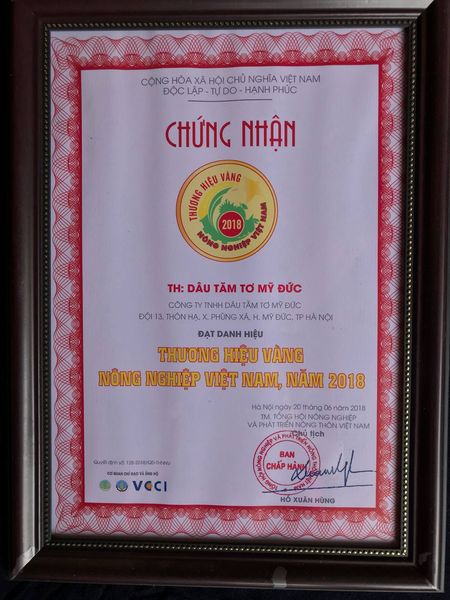 Chứng nhận thương hiệu vàng nông nghiệp