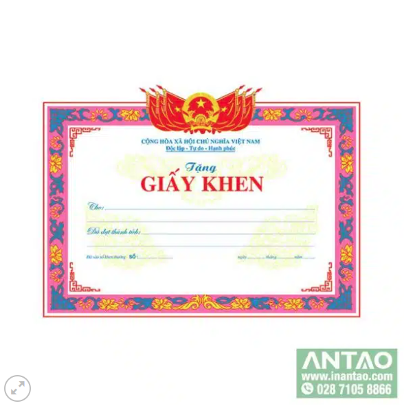 In giấy khen