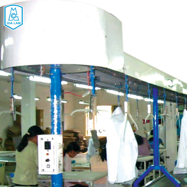 Tư vấn thiết kế băng chuyền treo áo sơ mi có băng tải