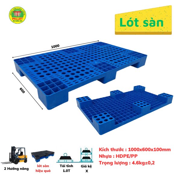 Pallet nhựa nhựa lót sàn xanh - Pallet Nhựa Môi Trường Xanh - Công Ty TNHH Phát Triển Công Nghệ Khí Sinh Học Môi Trường Xanh