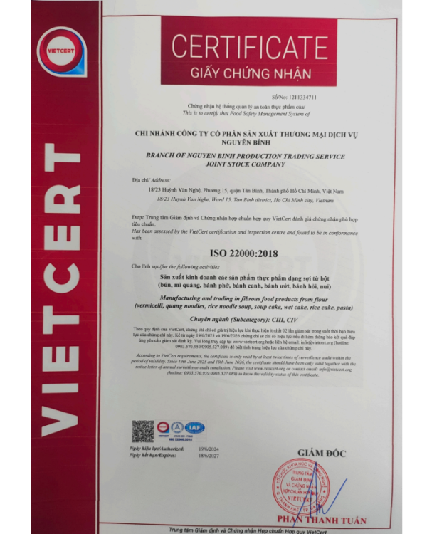 Chứng nhận Vietcert - Công Ty TNHH Thương Mại Dịch Vụ Phát Triển Hưng Phát