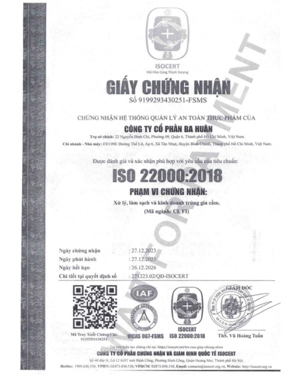 Chứng chỉ ISO - Công Ty TNHH Thương Mại Dịch Vụ Phát Triển Hưng Phát