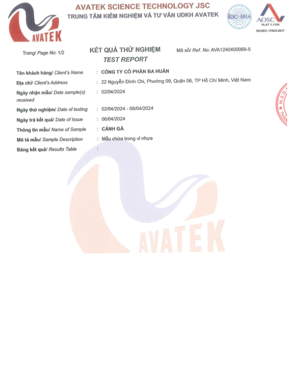 Kiểm nghiệm Avatek - Công Ty TNHH Thương Mại Dịch Vụ Phát Triển Hưng Phát