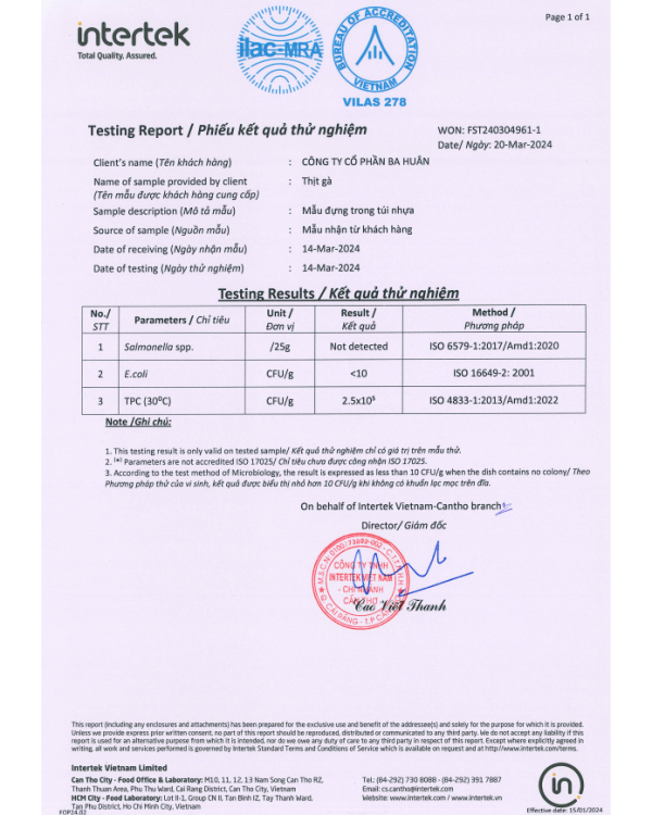 Kiểm nghiệm Intertek - Công Ty TNHH Thương Mại Dịch Vụ Phát Triển Hưng Phát
