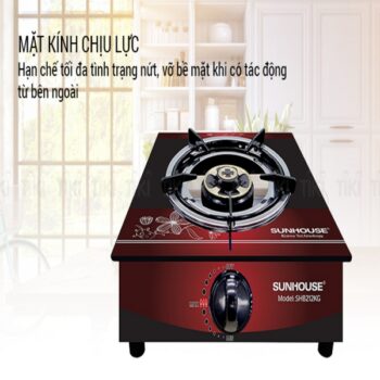 Bếp gas dương đơn mặt kính Sunhouse