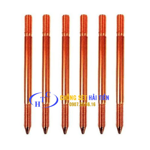Cọc đồng đỏ D16 L=2.4m - Thiết Bị Chống Sét Hải Tiến - Công Ty TNHH Đầu Tư Thương Mại Hải Tiến