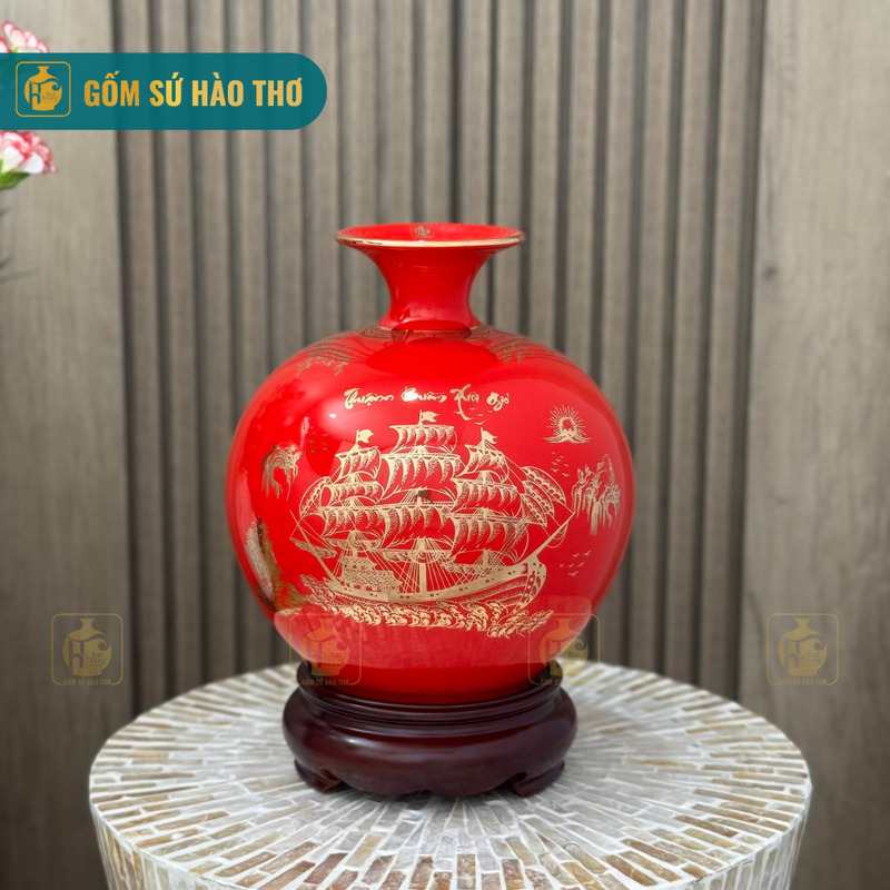 Bình tài lộc viền cổ