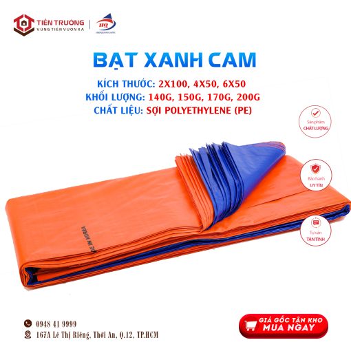 Bạt nhựa xanh cam - Tiến Trường Group - Công Ty TNHH Thương Mại Vật Liệu Xây Dựng Tiến Trường