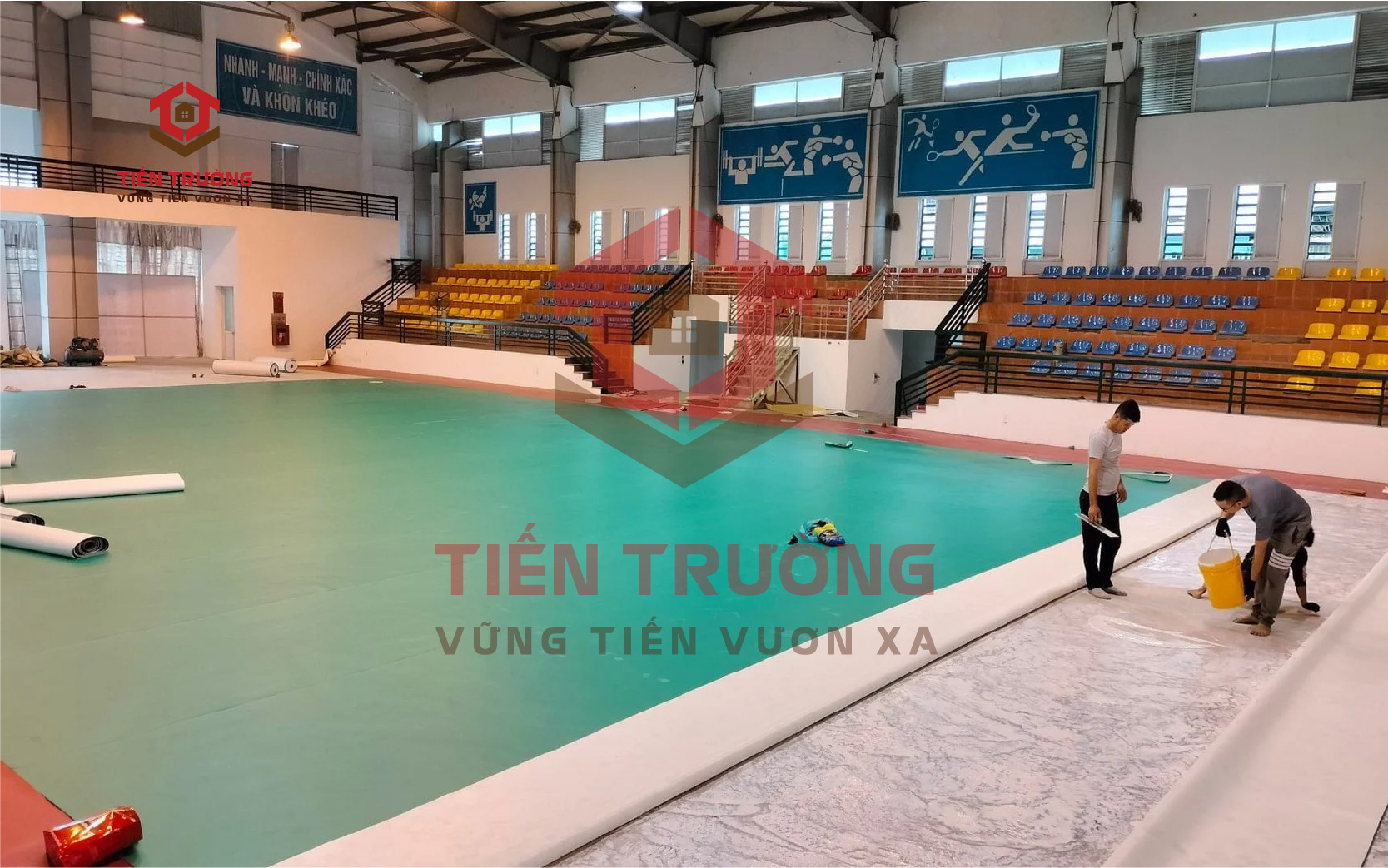 Thi công sân cầu lông - Tiến Trường Group - Công Ty TNHH Thương Mại Vật Liệu Xây Dựng Tiến Trường