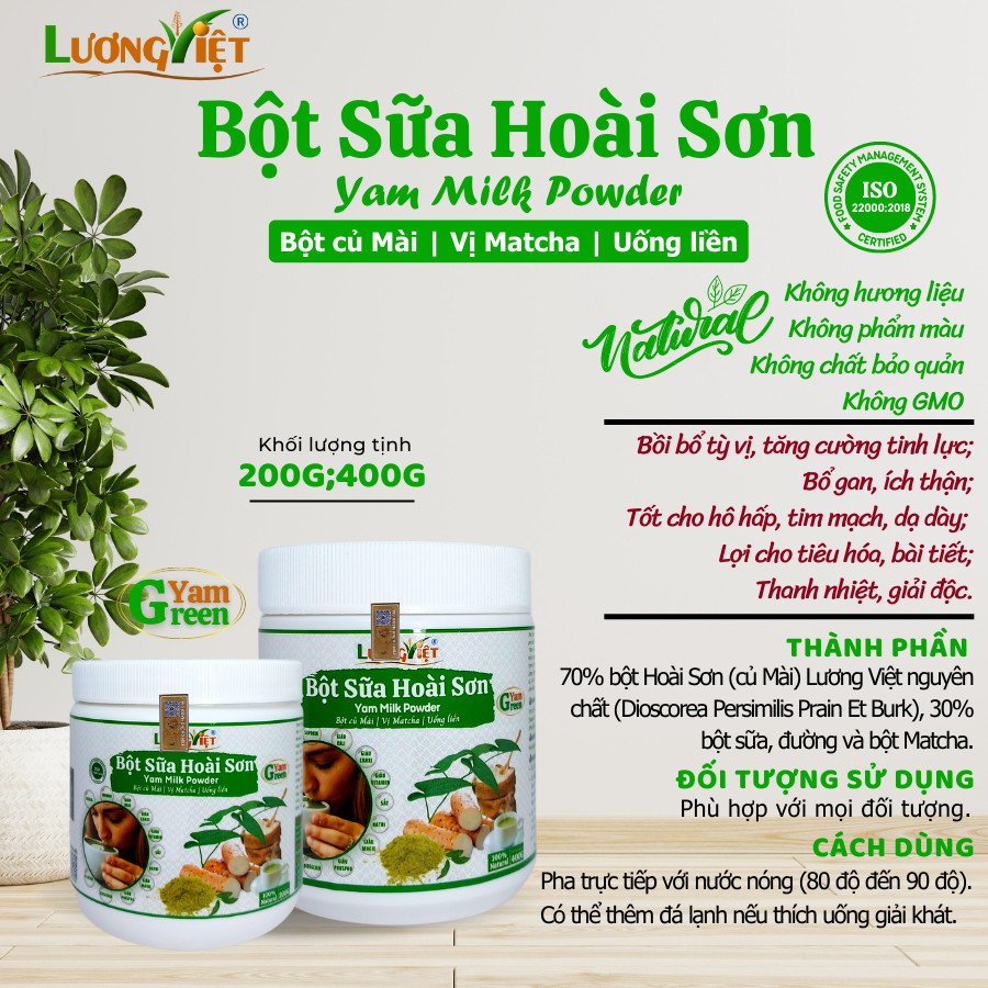 Bột Sữa Củ Mài (Hoài Sơn) - Vị Matcha 400Gram