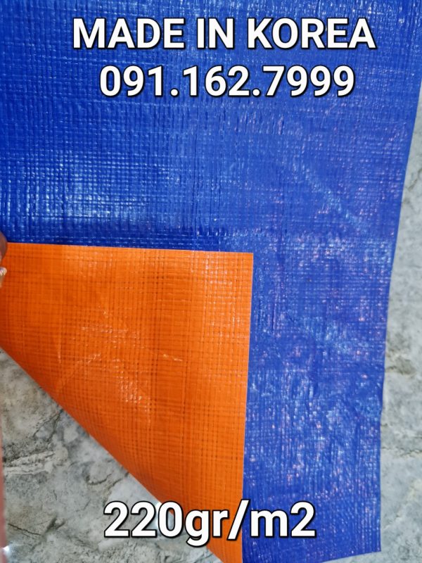 Bạt xanh cam 220gr/m2 - Bạt Nhựa Hoàng Gia - Công Ty TNHH Sản Xuất Thương Mại Dịch Vụ Bạt Nhựa Hoàng Gia