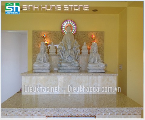 Bàn thờ tam bảo - Điêu Khắc Đá Mỹ Nghệ Đà Nẵng - Công Ty Cổ Phần Đá Mỹ Nghệ Đà Nẵng