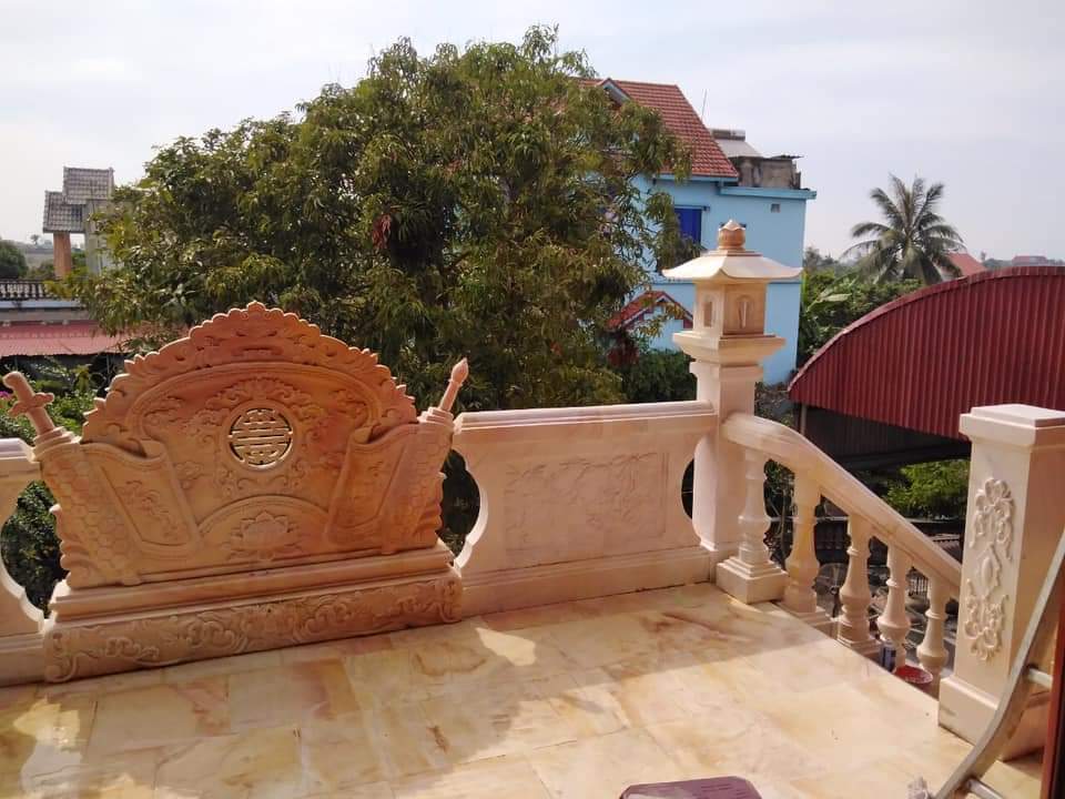 Lan can bằng đá vàng carot Nghệ An - Điêu Khắc Đá Mỹ Nghệ Đà Nẵng - Công Ty Cổ Phần Đá Mỹ Nghệ Đà Nẵng