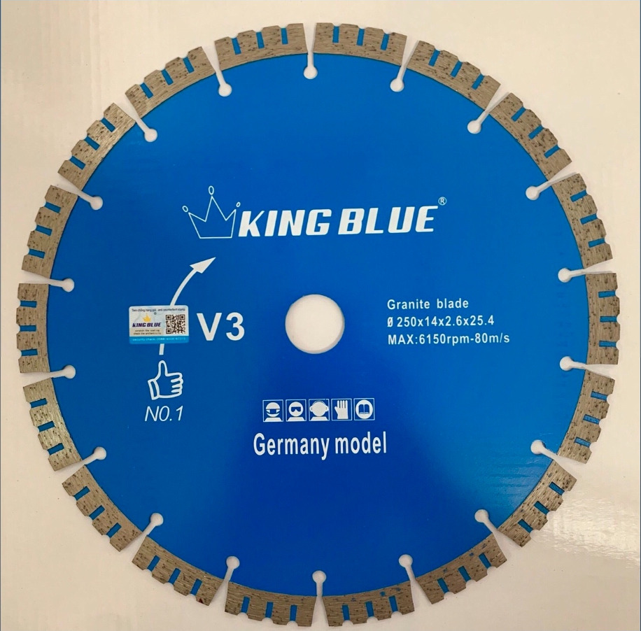 Lưỡi cắt đá Granite King Blue 250mm - Máy Móc Cơ Khí Midatech - Công Ty TNHH Một Thành Viên Midatech