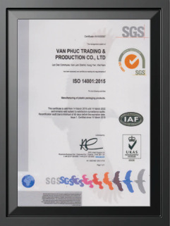 Chứng chỉ ISO 14001:2015 - Màng Nhà Kính Vạn Phúc - Công Ty TNHH Thương Mại Và Sản Xuất Vạn Phúc