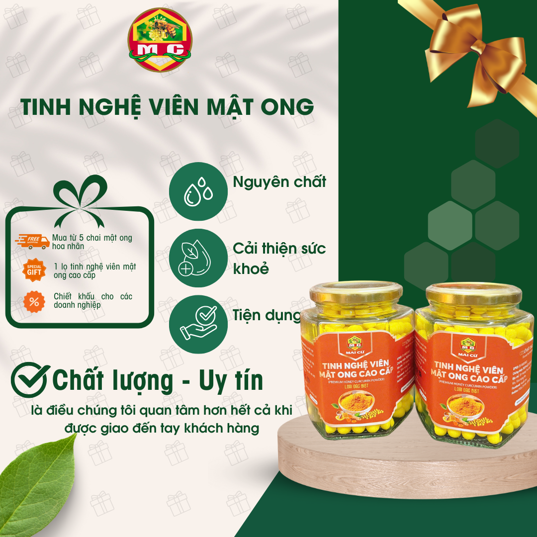 Tinh nghệ viên mật ong cao cấp – 300gram