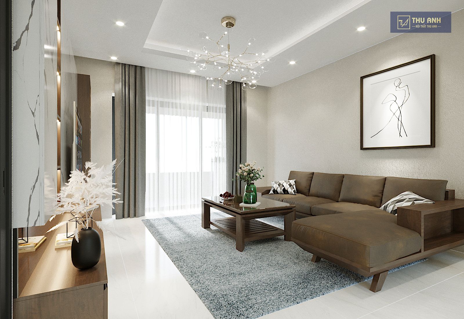 Thiết kế thi công nội thất phòng khách