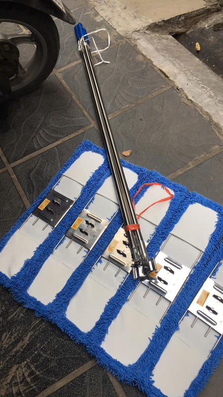 Cây lau và bàn lau ẩm khung inox gấp