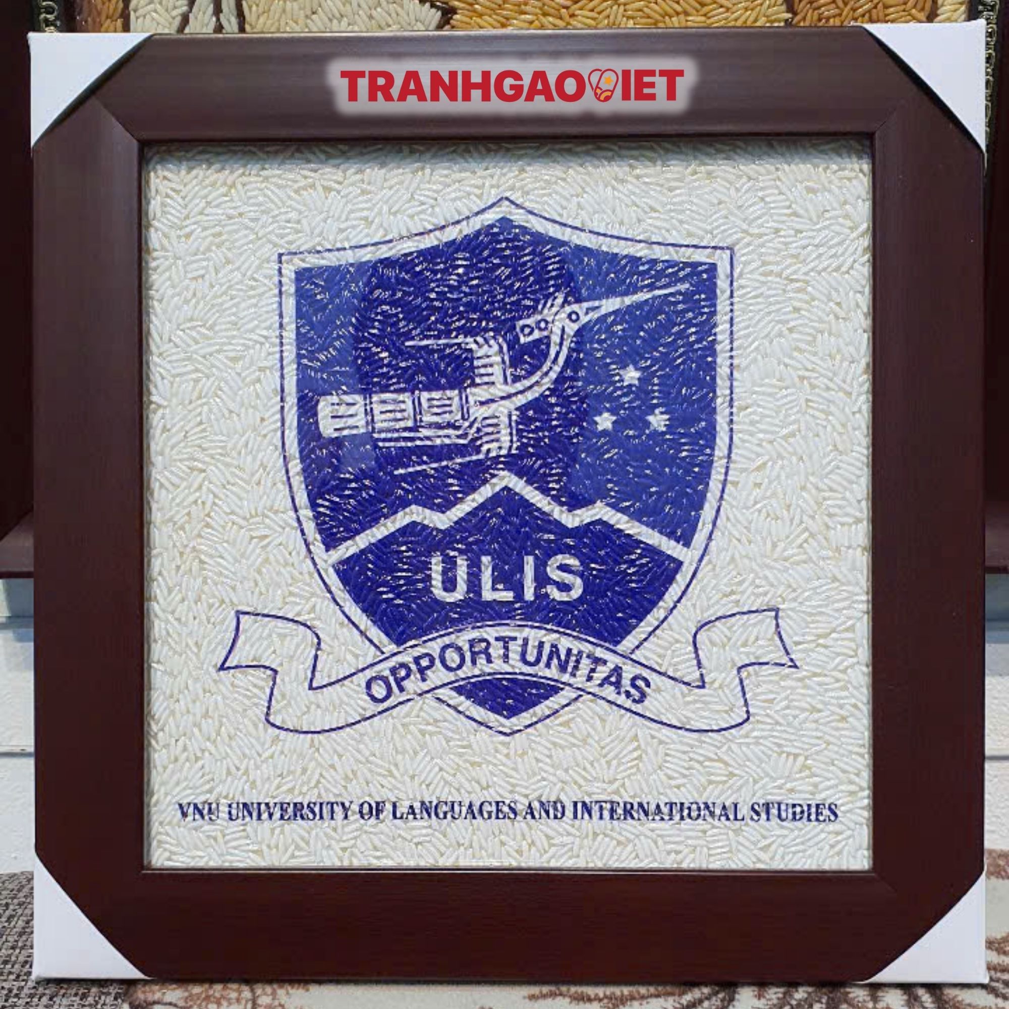 Tranh gạo logo trường Ulis - Tranh Gạo Việt - Công Ty TNHH Sản Xuất Và Thương Mại Tranh Đại Việt