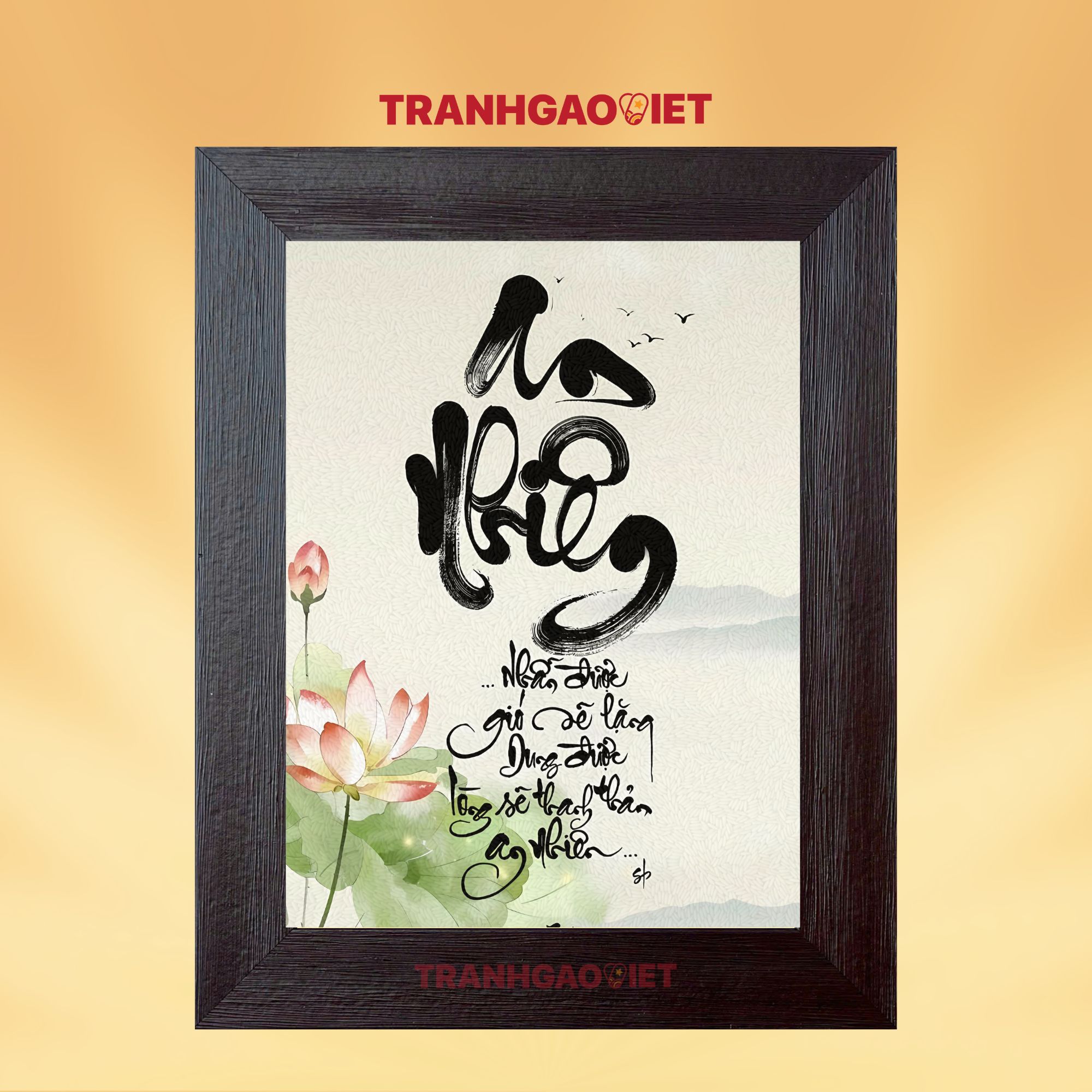 Tranh gạo an nhiên nhẫn nhịn - Tranh Gạo Việt - Công Ty TNHH Sản Xuất Và Thương Mại Tranh Đại Việt