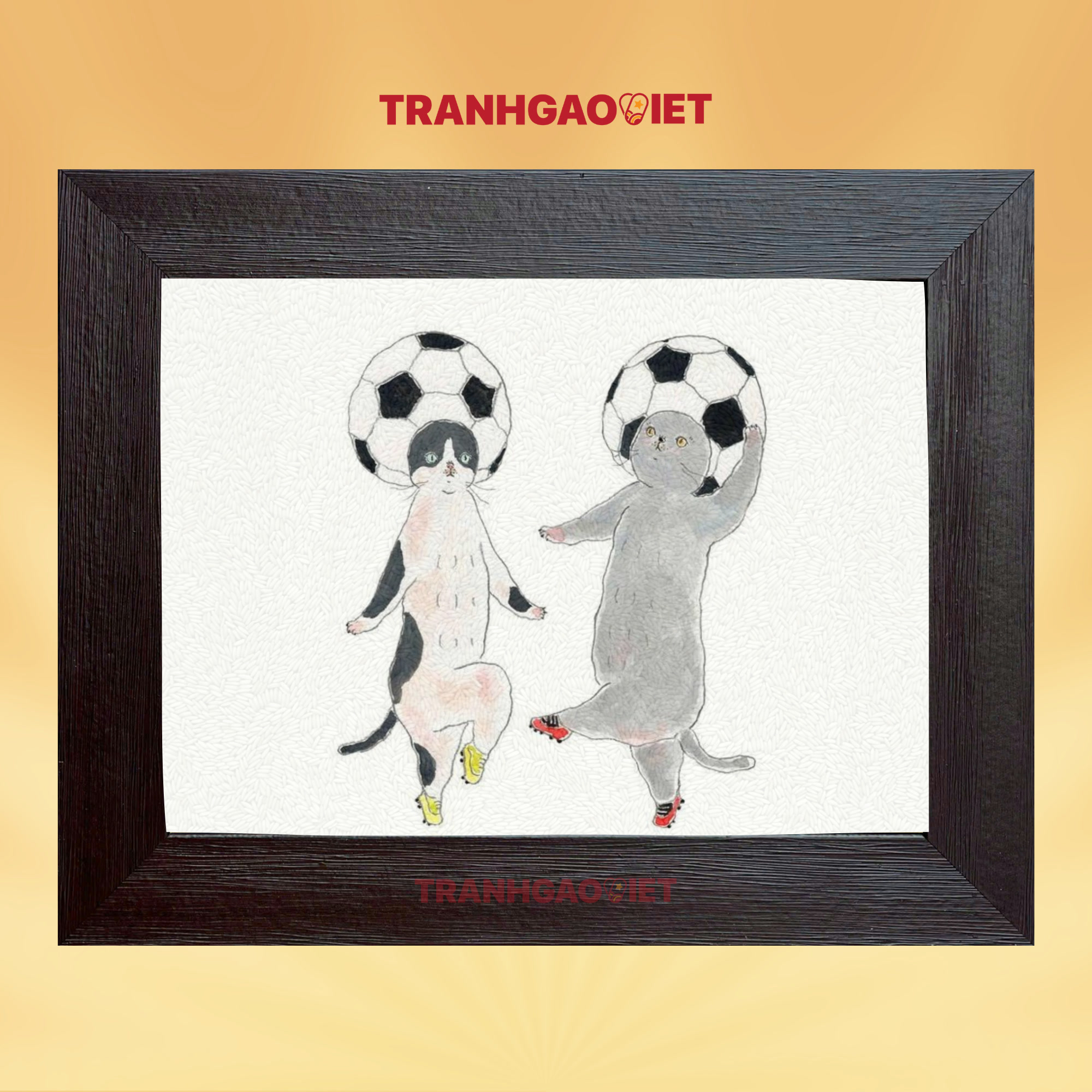 Tranh gạo màu vua mèo phá lưới - Tranh Gạo Việt - Công Ty TNHH Sản Xuất Và Thương Mại Tranh Đại Việt