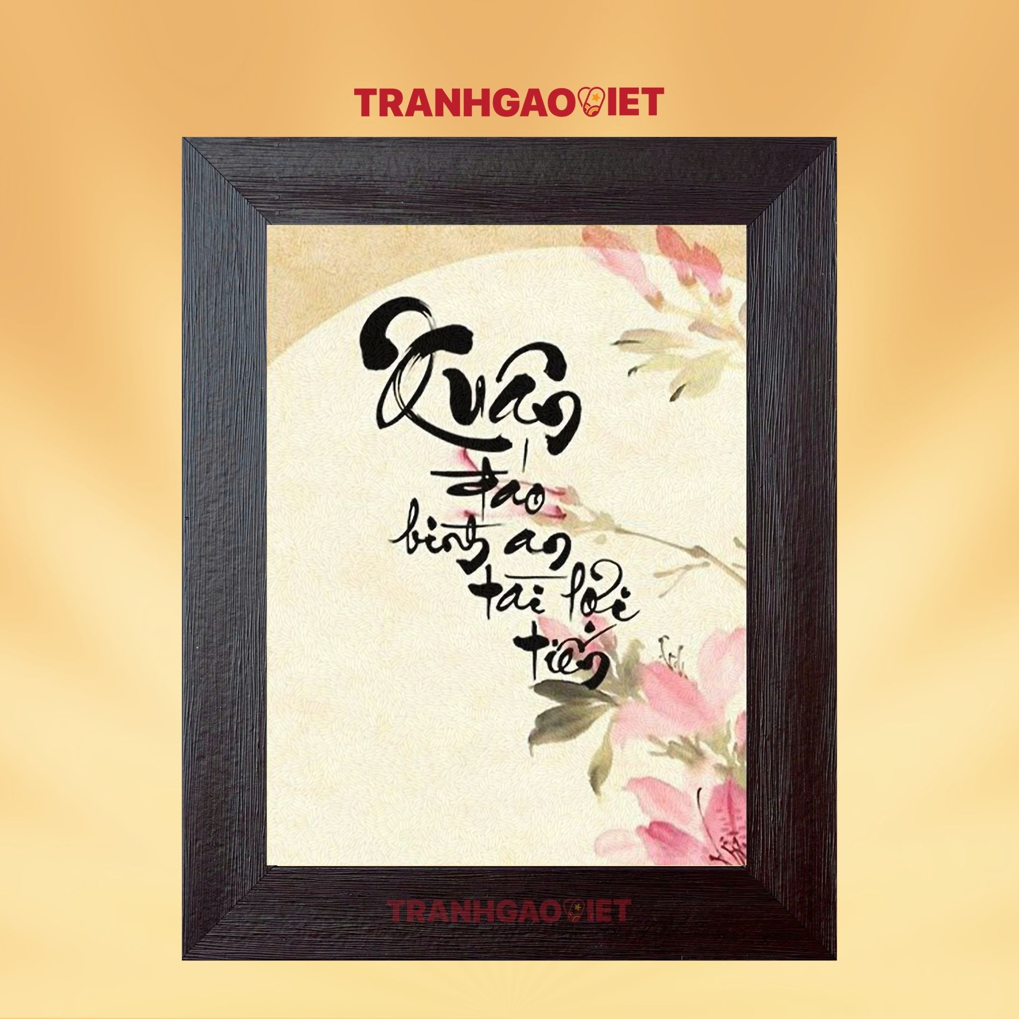 Tranh gạo xuân đáo bình an - Tranh Gạo Việt - Công Ty TNHH Sản Xuất Và Thương Mại Tranh Đại Việt