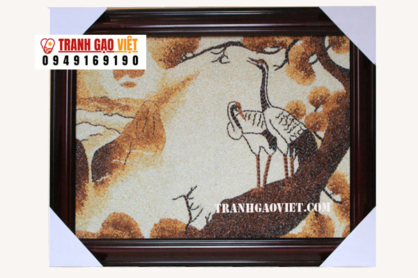 Tranh tùng hạc - Tranh Gạo Việt - Công Ty TNHH Sản Xuất Và Thương Mại Tranh Đại Việt