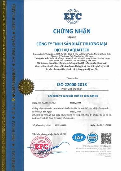 Chứng nhận an toàn vệ sinh thực phẩm